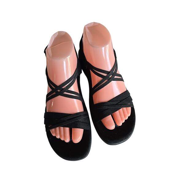 Skechers Reggae Slim Takes Two Black Strappy Slingback Sandals Womans Size 8 - Picture 3 of 8